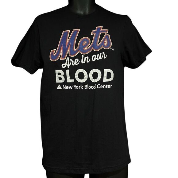 The Mets Are In Our Blood NYBC Black Orange T-Shirt Men’s Small - Picture 1 of 3